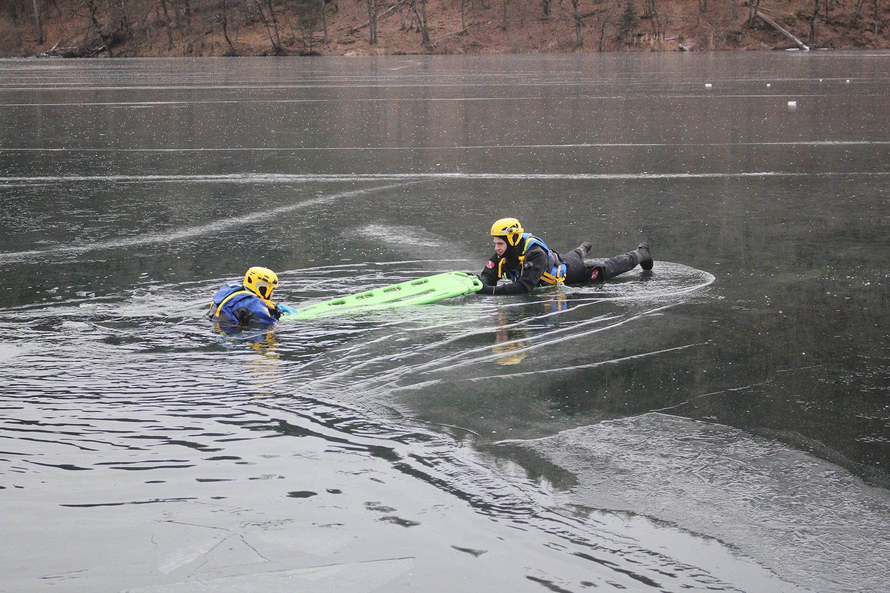 Ice rescue training